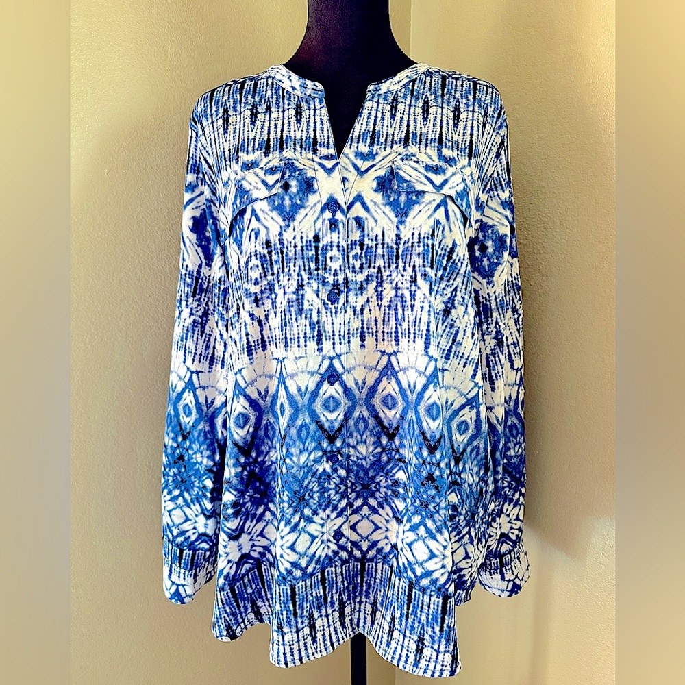 New NWT Calvin Klein tie dye blouse top size XL